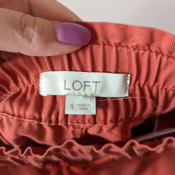 NWT LOFT Drawstring Pocket Skirt, Coral, Size S - Picture 3 of 8